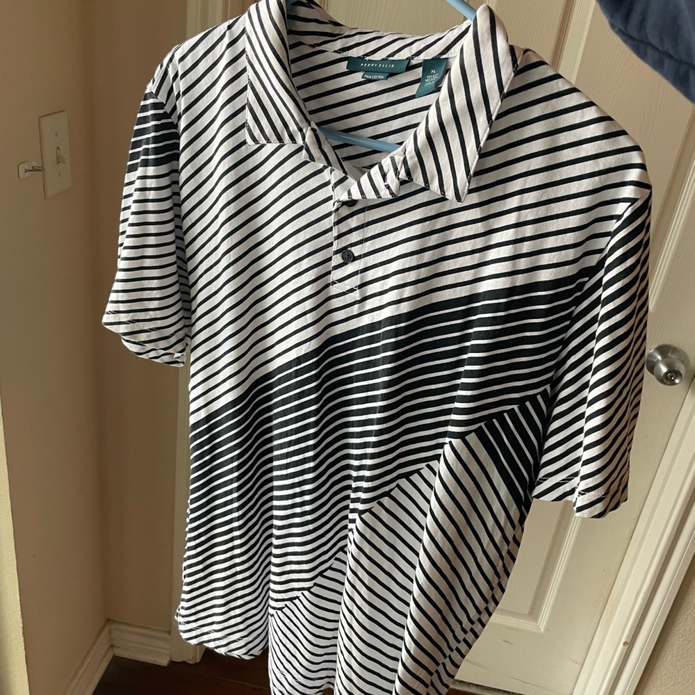 XL PERRY ELLIS STRIPPED POLO